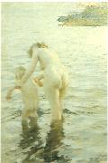 Anders Zorn mor och barn oil painting on canvas